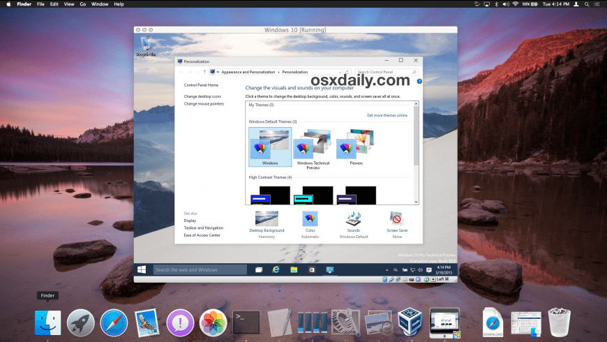 Free virtual machine for mac to run windows